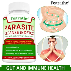 PARASITE DETOX BODY CLEANSE Complex Anti- PARASITE Support Cleanse Capsules - Picture 1 of 13