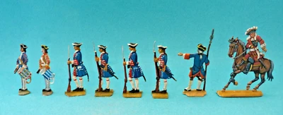 Plats d'étain - Zinnfiguren - Flat Tin : 8 soldats français sous Louis XIV - Photo 1/4
