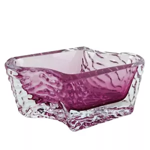 🟢 MANDRUZZATO Murano Glas Aschenbecher versunken 70er Jahre selten rosa Farbe - Bild 1 von 5