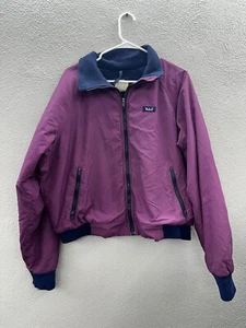 Woolrich Womens Bomber Jacket Size XL Purple Zip Up Fleece Lined USA Made - Picture 1 of 14