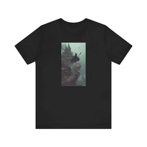 Gothic Fantasy Flight Witch Spooky Unisex Jersey Short Sleeve Tee - Picture 1 of 9