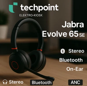🎧 Jabra | Evolve 65 SE | Stereo On-Ear Bluetooth Kopfhörer Set Pc Audio HeadSet - Afbeelding 1 van 23