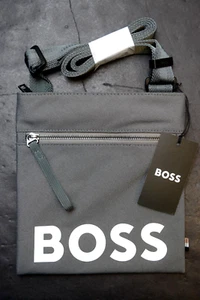 Hugo Boss Pixel Logo Recycled Material Med Gray Envelope Sling Shoulder Bag - Picture 1 of 12