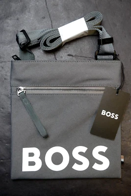 Hugo Boss Pixel Logo Recycled Material Gray Envelope Sling Shoulder Bag - Image 1 of 4