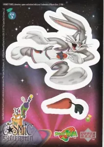 Tarjeta Stick-Ons Space Jam serie 2 1997 Cosmic Showdown CS3 Bugs Bunny - Imagen 1 de 2