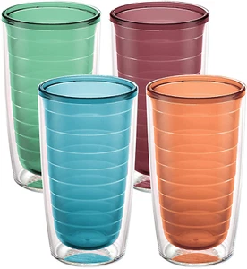 Clear & Colorful Tabletop Made in USA Double Walled Insulated Tumbler Travel Cup - Picture 1 of 12