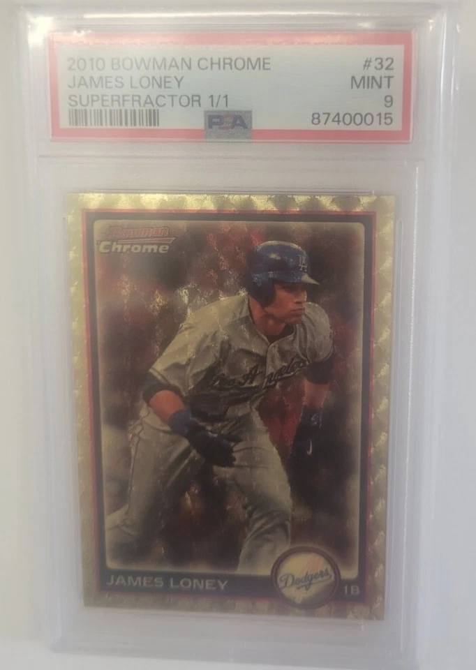 PSA COMO NUEVO 9 JAMES LONEY 2010 BOWMAN CROMO SUPERFRACTOR 1/1 RARO  Foto 1 de 2