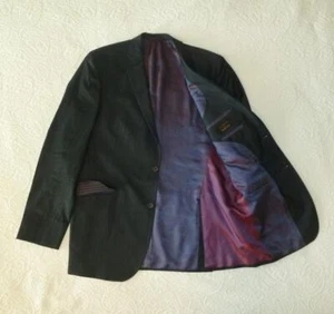 Blazer Ted Baker Endurance 100 % lana negro azul marino forrado artístico 2 ventilaciones 42 R L $648 - Imagen 1 de 15