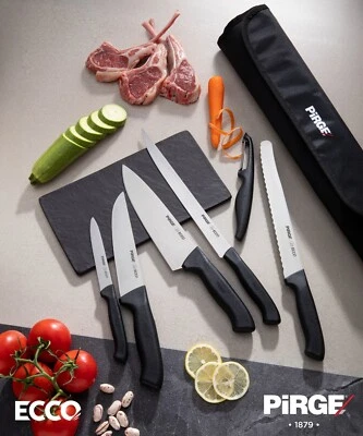 PİRGE Ecco Starter Set Profi Messerset mit Tasche 7 TLG - Edelstahl Küchenmesser - Bild 1 von 4