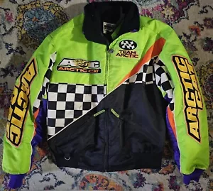 Vtg ARCTIC CAT - M Conquer The Cold COMPETITION Snowmobile Jacket 3M USA MADE - Picture 1 of 11