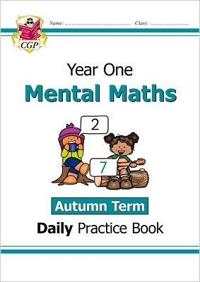 KS1 Year 1 Mental Maths Daily Practice Book with Answer Autumn Term Ages 5-6 Cgp - Image 1 of 4