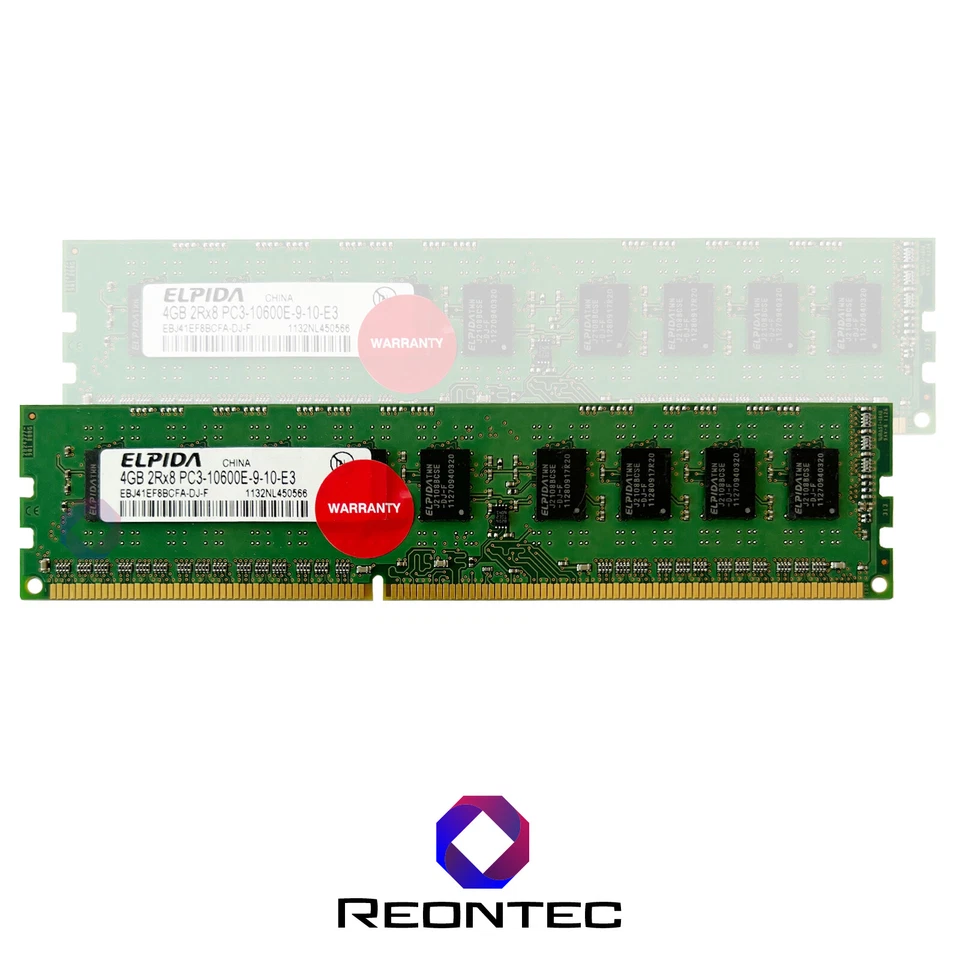 4GB Server RAM Elpida PC3 - 10600E DDR3 EBJ41EF8BCFA-DJ-F 2Rx8 - Immagine 1 di 1
