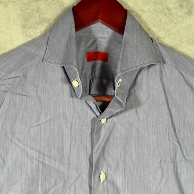 Camisa Isaia Napoli Para Hombre 15.5 39 Azul Manga Larga Abotonada Foto 1 de 4