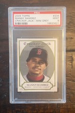 MANNY RAMIREZ 2005 TOPPS CRACKER JACK MINI GREY SP /25 PSA 9 MINT RED SOX