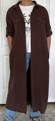 Chelsea & Violet -  Midi Shirt Dress or Duster - Dusty Burgundy - Medium - Image 1 of 4