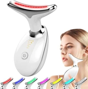 7 Colours Neck Face Lifting Massager Skin Tighten Device LED Anti Wrinkle Beauty - Picture 1 of 14