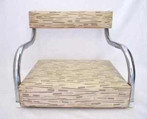 Vtg 50s Atomic Geometric Gold Sparkle Kids Toddler Booster Seat Tubular Frame - Picture 1 of 7