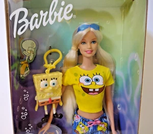 BARBIE LOVES SPONGEBOB SQUAREPANTS 2002 Mattel Nickelodeon ~ Sponge Bob Clip-On - Picture 1 of 8