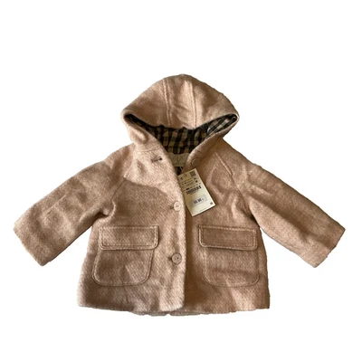 Abrigo Chaqueta Zara Bebé Talla 12-18 Meses Rosa Botón Delantero Manga Larga Foto 1 de 4