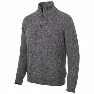 J. Crew Mens Lambswool Sweater Size M 1/4 Zip Gray Preppy Old Money Minimalist - Picture 1 of 10