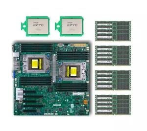 Carte mère Supermicro H11DSi avec processeur AMD EPYC 7702 1T (64Go*16) RAM 2666MHz - Photo 1/4