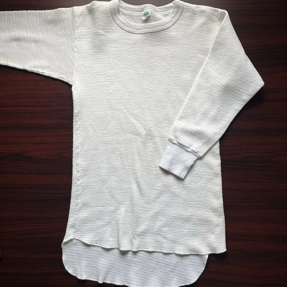 Vintage 60's Hanes Thermal Shirt Long Sleeve Waffle Knit Cotton USA Medium - Image 1 of 4