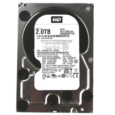WD WD2003FYYS 2TB RE Raid SATAII interne Festplatte 3,5 Zoll 64MB Server 7/24 - Bild 1 von 3