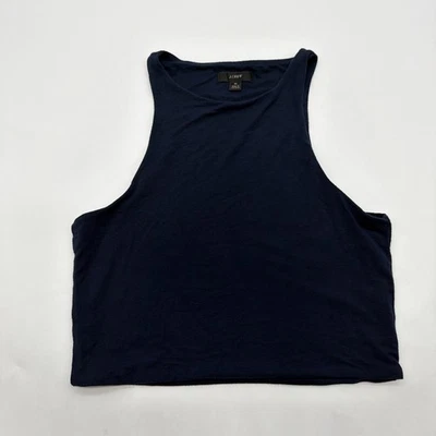 J.Crew Cropped Tank Top Wonen M Blue Solid .#38614 - Image 1 of 4