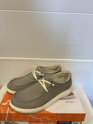 NUEVO Zapato de lona sin cordones ligero para mujer Jsport "Wenden" (gris) talla 8 Foto 1 de 4