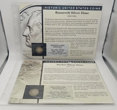 Morgan Mint Historical U.S. Coins Set Roosevelt Dime & Barber Dime #4384 - Image 1 of 4