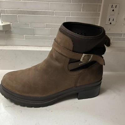 Muck Boot Company - Brown Leather & Rubber Pull On Work Boots Sz 10 Women EUC! - Image 1 of 4