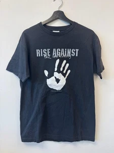 Camiseta vintage Rise Against para hombre mediana negra The Unraveling Band años 2000 Y2K - Imagen 1 de 5