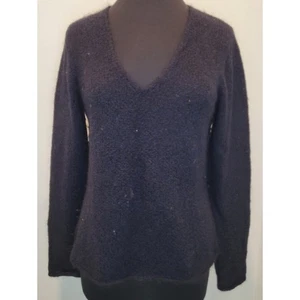 Eileen Fisher V-Neck Wool Mohair Sequin Pullover Sweater - Black Italian Yarn M  - Bild 1 von 7