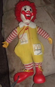 1978 Ronald McDonald Puppe 22 Zoll keine Grimasse, keine Pfeife, Hosenriss, Flecken - Bild 1 von 9