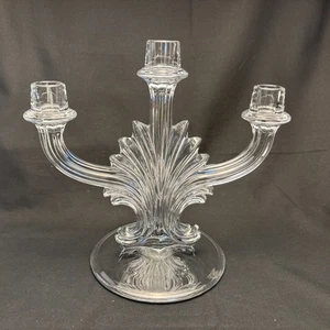 Vintage Fostoria 2484 Kerzenleuchter klar dreifach 3 Lichtern elegant Glas Kandelaber - Bild 1 von 6