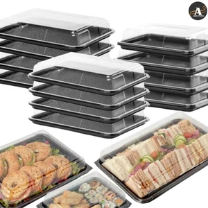 Bandejas grandes para sándwiches con tapas de plástico para buffets de comida de fiesta catering - Imagen 1 de 5