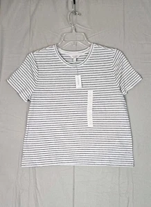Neu mit Etikett! Banana Republic Leinenmischung gestreift Kurzarm Freizeit T-Shirt Größe L - Bild 1 von 6