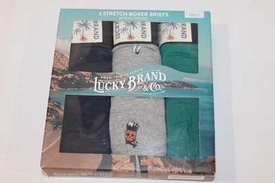 Lucky Brand Men's Stretch Cotton Boxer Briefs 3-Pack Size Small 28-30 - Image 1 of 4