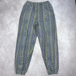 vtg SHRAGZ Funky Geometric Allover Print Boho Hippie Joggers Pants XL Cotton - Picture 1 of 6