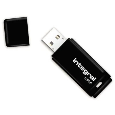 Integral USB 2.0 Flash Drive 128GB - Black   INFD128GBBLK - Image 1 of 2