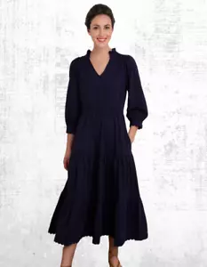 Ex WYSE Women’s Long Sleeve Primrose Jersey Dress in Midnight RRP £180 - Picture 1 of 7