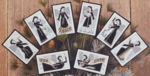 Blackwork Angels Cross Stitch Pattern Prairie Schooler #103 Cardstock Leaflet - Picture 1 of 3