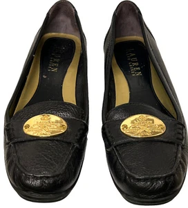 Lauren Ralph Lauren Black Label  Leather Loafers Driving Shoes Size 6 - Picture 1 of 16
