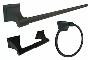 Schwarz Badzubehör Set Badzubehör Handtuchbar Badausstattung Ring 120 - Bild 1 von 5