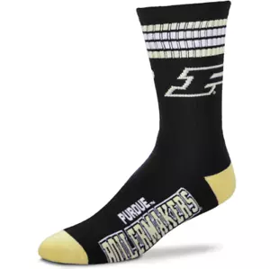 Purdue Boilermakers Black & Gold 4 Stripe Deuce Crew - Picture 1 of 1