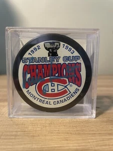 Vincent Damphousse Montreal Canadiens 1993 Cup Signed Autographed Puck COA - Picture 1 of 2