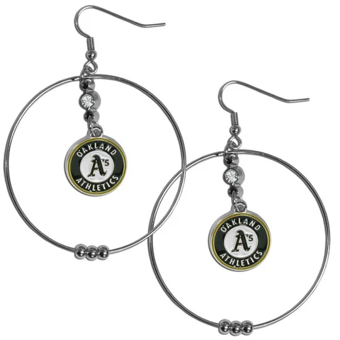 Major League Baseball 2 Inch Hoop Earrings W/ Choice Of 23 Different Team Logos Cover