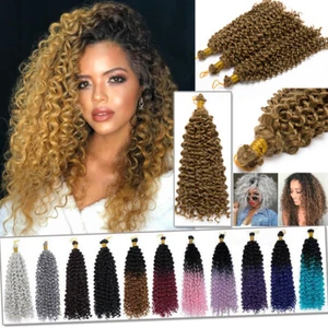 100% Real Natural Water Wave Hair Extensions Curly Braiding Braids Crochet Piece - Picture 1 of 32