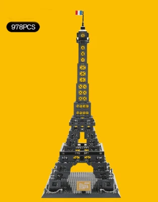 Wange Blocks World Famous Architecture the  Eiffel Tower of Paris-France - Image 1 of 3