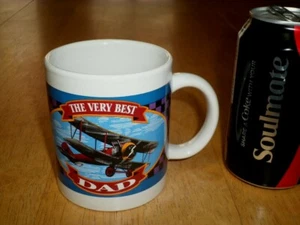"THE VERY BEST DAD" - [ BIPLANE LOGO ], Ceramic Coffee Mug / Cup, Vintage  - Picture 1 of 8
